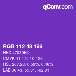Color code: RGB 112 48 189 | qconv.com