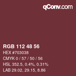 カラーコード: RGB 112 48 56 | qconv.com