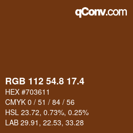 カラーコード: RGB 112 54.8 17.4 | qconv.com