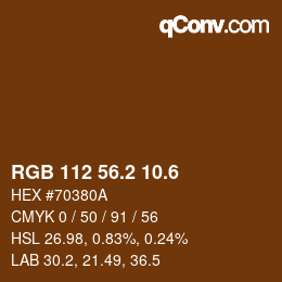 カラーコード: RGB 112 56.2 10.6 | qconv.com