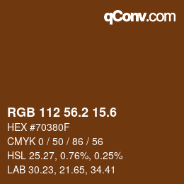 カラーコード: RGB 112 56.2 15.6 | qconv.com