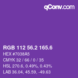 カラーコード: RGB 112 56.2 165.6 | qconv.com