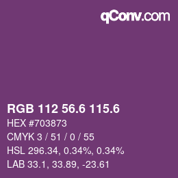 カラーコード: RGB 112 56.6 115.6 | qconv.com
