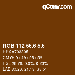 カラーコード: RGB 112 56.6 5.6 | qconv.com