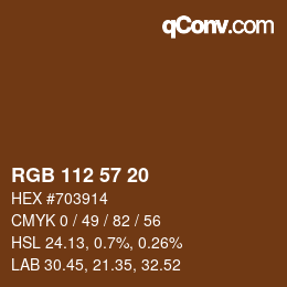 Farbcode: RGB 112 57 20 | qconv.com