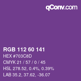 カラーコード: RGB 112 60 141 | qconv.com