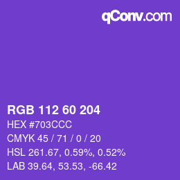カラーコード: RGB 112 60 204 | qconv.com