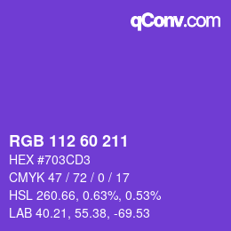 カラーコード: RGB 112 60 211 | qconv.com