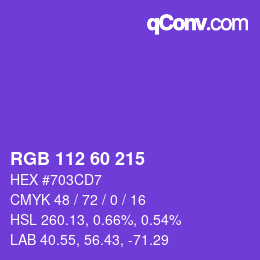 カラーコード: RGB 112 60 215 | qconv.com