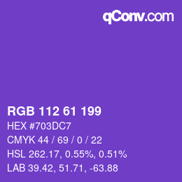 Color code: RGB 112 61 199 | qconv.com