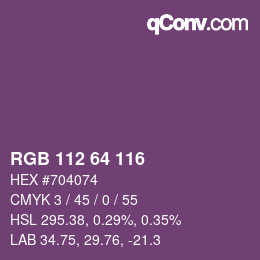 Farbcode: RGB 112 64 116 | qconv.com