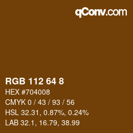 Color code: RGB 112 64 8 | qconv.com