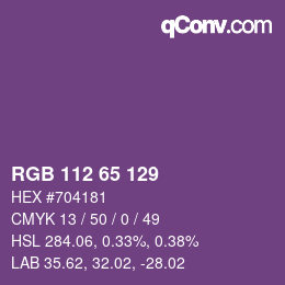 カラーコード: RGB 112 65 129 | qconv.com
