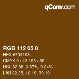 カラーコード: RGB 112 65 8 | qconv.com