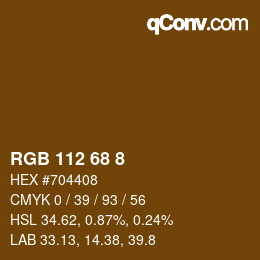 カラーコード: RGB 112 68 8 | qconv.com