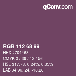 Farbcode: RGB 112 68 99 | qconv.com