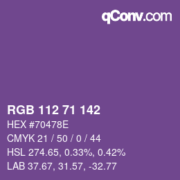 カラーコード: RGB 112 71 142 | qconv.com