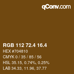 カラーコード: RGB 112 72.4 16.4 | qconv.com