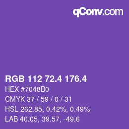 カラーコード: RGB 112 72.4 176.4 | qconv.com