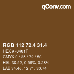 カラーコード: RGB 112 72.4 31.4 | qconv.com