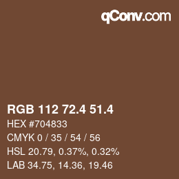カラーコード: RGB 112 72.4 51.4 | qconv.com