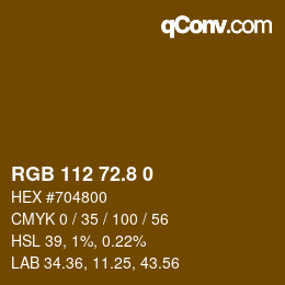 カラーコード: RGB 112 72.8 0 | qconv.com