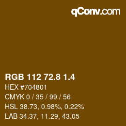 カラーコード: RGB 112 72.8 1.4 | qconv.com