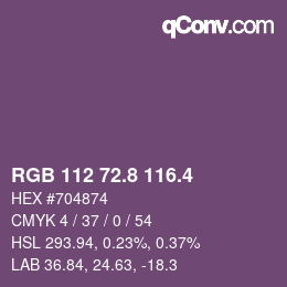 カラーコード: RGB 112 72.8 116.4 | qconv.com