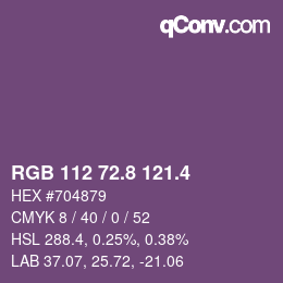 カラーコード: RGB 112 72.8 121.4 | qconv.com