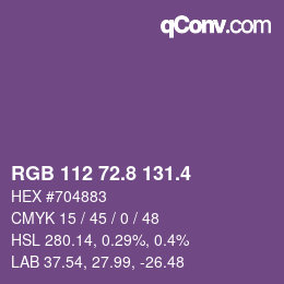 カラーコード: RGB 112 72.8 131.4 | qconv.com