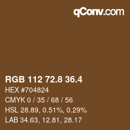 カラーコード: RGB 112 72.8 36.4 | qconv.com