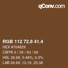 カラーコード: RGB 112 72.8 41.4 | qconv.com