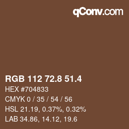 カラーコード: RGB 112 72.8 51.4 | qconv.com