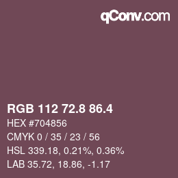 カラーコード: RGB 112 72.8 86.4 | qconv.com