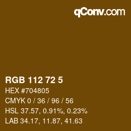 カラーコード: RGB 112 72 5 | qconv.com