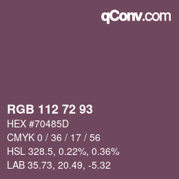 Color code: RGB 112 72 93 | qconv.com