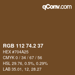 カラーコード: RGB 112 74.2 37 | qconv.com