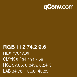 カラーコード: RGB 112 74.2 9.6 | qconv.com