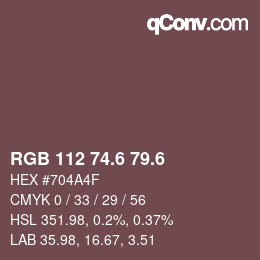 カラーコード: RGB 112 74.6 79.6 | qconv.com