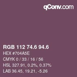 カラーコード: RGB 112 74.6 94.6 | qconv.com