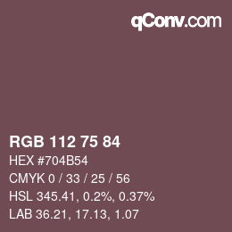 Color code: RGB 112 75 84 | qconv.com