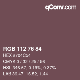Color code: RGB 112 76 84 | qconv.com