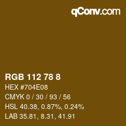 Color code: RGB 112 78 8 | qconv.com