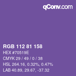 Farbcode: RGB 112 81 158 | qconv.com