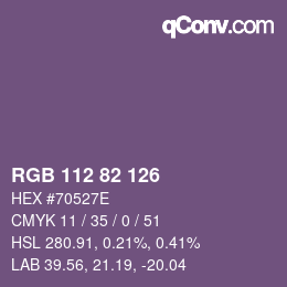 Color code: RGB 112 82 126 | qconv.com