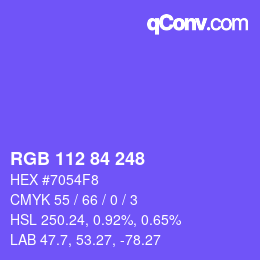 Color code: RGB 112 84 248 | qconv.com