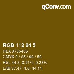 Color code: RGB 112 84 5 | qconv.com
