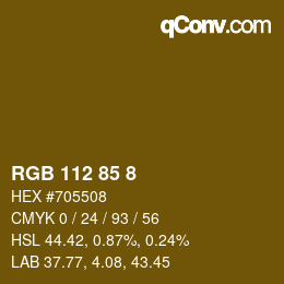 Color code: RGB 112 85 8 | qconv.com