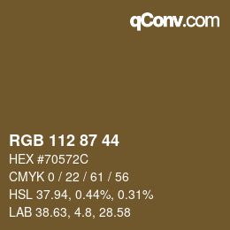 Color code: RGB 112 87 44 | qconv.com