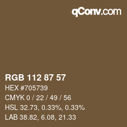Farbcode: RGB 112 87 57 | qconv.com
